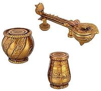 Devyom Sitar and Tabla Dugi Set Statue, Yellow, 14 inch