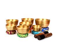 Devyom Tibetan Set of 7 Meditation Singing Bowl for Healing Prayer,Yoga with Mallet & Cushion (SING-1122SET7)