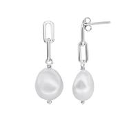 Dew 11mm Baroque Pearl Paperclip Stud Drops 55014FP - Premium - Sterling Silver / Pearl