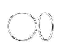 Dew 20mm Sleeper Hoop Earrings 67520HP - Timeless Design | - Sterling Silver