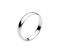 Dew 3mm D Section Ring - Sterling Silver, Classic Design, Wedding Band Style, Polished Finish, Perfect for Stacking - Size - U