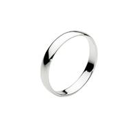 Dew 3mm D Section Ring - Sterling Silver, Classic Design, Wedding Band Style, Polished Finish, Perfect for Stacking - Size - P