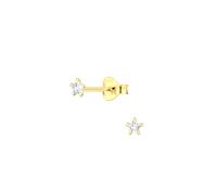Dew 3mm Zirconia Gold Plated Petite Star Stud Earrings 34889GCZ - Gold Plated / Zirconia