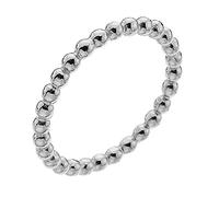 Dew Sterling Silver Small Beaded Band Ring 2004HPR018 - Size J