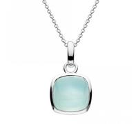Dew Blue Chalcedony Cushion Pendant 97824BLC - Timeless Design | - Sterling Silver