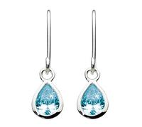 Dew Sterling Silver Blue Topaz Tear Stone Drop Earrings 5031BT