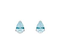 Dew Blue Topaz Teardrop Stud Earrings 32923BT - Sterling Silver