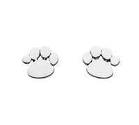DEW Charming Paw Print Stud Earrings - Sterling Silver, Cute and Fun Animal Themed Jewellery