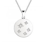 Dew Circular Star Star set Zirconia Locket Pendant 9398CZ Modern - Sterling Silver