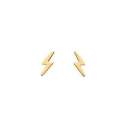 Dew Dinky Gold Plate Lightning Bolt Studs 4845GD - Elegant - Sterling Silver / Gold Plated