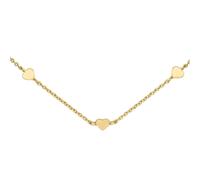 Dew Gold Heart Station Necklace - Sterling Silver / Gold Plated