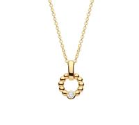 Dew Gold Plate Beaded Open Circle Pendant - Sterling Silver / Zirconia / Gold Plated