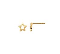 Dew Gold Plate Petite Open Star Studs 48010GD - Classic Look | - Sterling Silver / Gold Plated