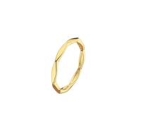 Dew Gold Plate Round Octagonal Ring 2774GD - Premium Finish | - Size O - Sterling Silver / Gold Plated