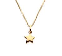 Dew Gold Plate Solid Star Pendant 90C7GD - Refined Craftsmanship - Sterling Silver / Gold Plated