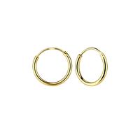 Dew Gold Plated 12mm Sleeper Hoop Earrings 67512GD - Timeless - Gold Plated