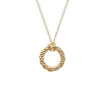 Dew Gold Plated Beaded Twist Open Circle 18" Necklace 94514GD - - Gold Plated