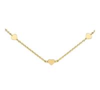 Dew Gold Plated Heart Charm Station 18" Necklace - Gold Plated Sterling Silver, Classic Style, Great for Layering