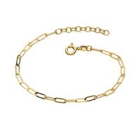 Dew Gold Plated Paperclip Link Chain Bracelet - Sterling Silver, Modern Oval Link Stacking Wristwear for Women