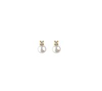 Dew Gold-Plated Pearl Studs - Sterling Silver / Zirconia / Gold Plated / Pearl