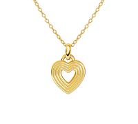 Dew Gold Plated Ridged Open Heart 18" Necklace 95812GD - Gold Plated