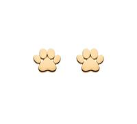 Dew Small Paw Print Gold Plated Stud Earrings 4767GD - Sterling Silver