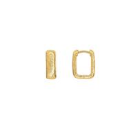 Dew Gold Plated Textured Oblong Hinged Hoop Earrings 68891GD - - Gold Plated