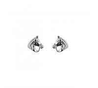 Dew Horse Head Stud Earrings 4480HP - Elegant Styling | Acotis - Sterling Silver