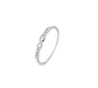 Dew Infinity Ring - Zirconia Elegance - Size P - Sterling Silver / Zirconia