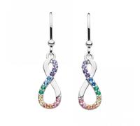 Dew Infinity Twist Multi Nano Gems Drop Earrings 5510MCZ - Sterling Silver