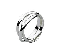 Dew Interlocking Trinity Ring - Sterling Silver, Traditional Style, Triple Rolling Rings, Symbolising the Past, Present & Future, Size M