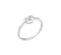 Dew Heritage Heart Love Knot Ring 2415HP - Size Q - Sterling Silver / Gold Plated / Zirconia