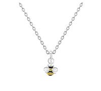 Dew Mini Enamel Bee Pendant 18" Necklace - Sterling Silver, Cute and Fun Nature Inspired Jewellery