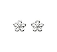 DEW Mini Flower Stud Earrings With Box- Sterling Silver, Open Petal Outline Design, Great Gift Idea for Flower Girls (with box)
