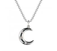 Dew Moon Star set Zirconia Pendant 9443CZ - Contemporary Appeal | - Sterling Silver / Gold Plated