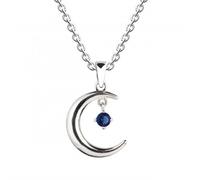 Dew Moon with Blue Zirconia Pendant 9428BLZ - Premium Finish | - Sterling Silver / Gold Plated