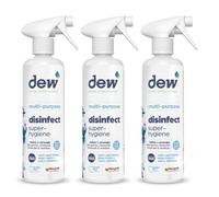 Dew Multi-Purpose Disinfect SuperHygiene | Dew Disinfect | Safer No-Rinse Formula | Proven 99.99% Effective | Not Toxic | Allergy UK Certified | Mineral-Based Electrolysed Water| 500ML 3 Pack