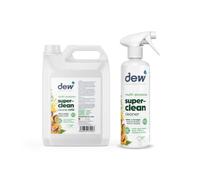 Dew Multi-Purpose Superclean Passion Fruit & Mango | All-Purpose Non-Toxic Cleaner and Degreaser | Removes Grease, Oil and Stains | 99.9% Effective | Vegan, Non-Irritant 500ML + 2.5L