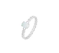 Dew Opal Ring - Open Link Design - Size M - Sterling Silver