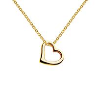 Dew Gold Plate Open Heart Pendant 90C0GD - Sterling Silver / Gold Plated