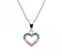 Dew Open Heart Multi Nano Gems Pendant 97811MCZ - Classic Look | - Sterling Silver