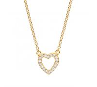 Dew Open Heart Zirconia Gold Plated 17" Necklace 9543GCZ - Timeless - Sterling Silver