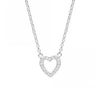 Dew Open Heart Zirconia Necklet 9543CZ - Exclusive Design | Acotis - Sterling Silver