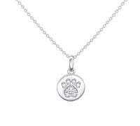 Dew Paw Print Pendant with Zirconia - Sterling Silver / Zirconia