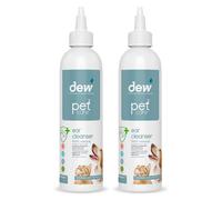 DEW Pet Ear Care 250ml x2: 100% Natural Dog Ear Cleaner Solution | Antibacterial Drops for Treatment of Dogs & Cat Ear Itching, Wax, Odour & Dirt | Fast Acting Aural Wash Prevents Infection