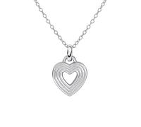 Dew Ridged Open Heart Pendant 95812HP - Timeless Design | Acotis - Sterling Silver