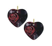 Dew Rose Christmas Tree Ceramic Hanging Bauble Personalised Xmas Baubles Cute Christmas Ornaments Gifts For Kids Family Friends