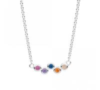 Dew Scattered Multi Zirconia 18" Necklet 9711MCZ - Elegant Styling | - Sterling Silver
