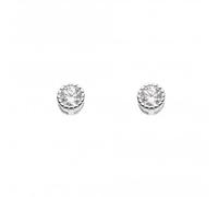 Dew Silver Dinky Vintage Style Cubic Zirconia Stud Earrings