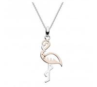 Dew Silver Pretty Pink Flamingo Rose Gold Plate Pendant 9677RG021